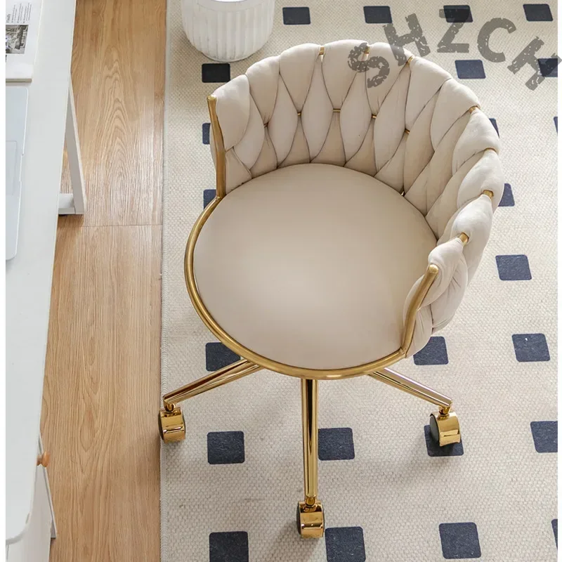 Beauty Makeup Chair - Ergonomischer Samt-Polsterstuhl für den Einsatz im