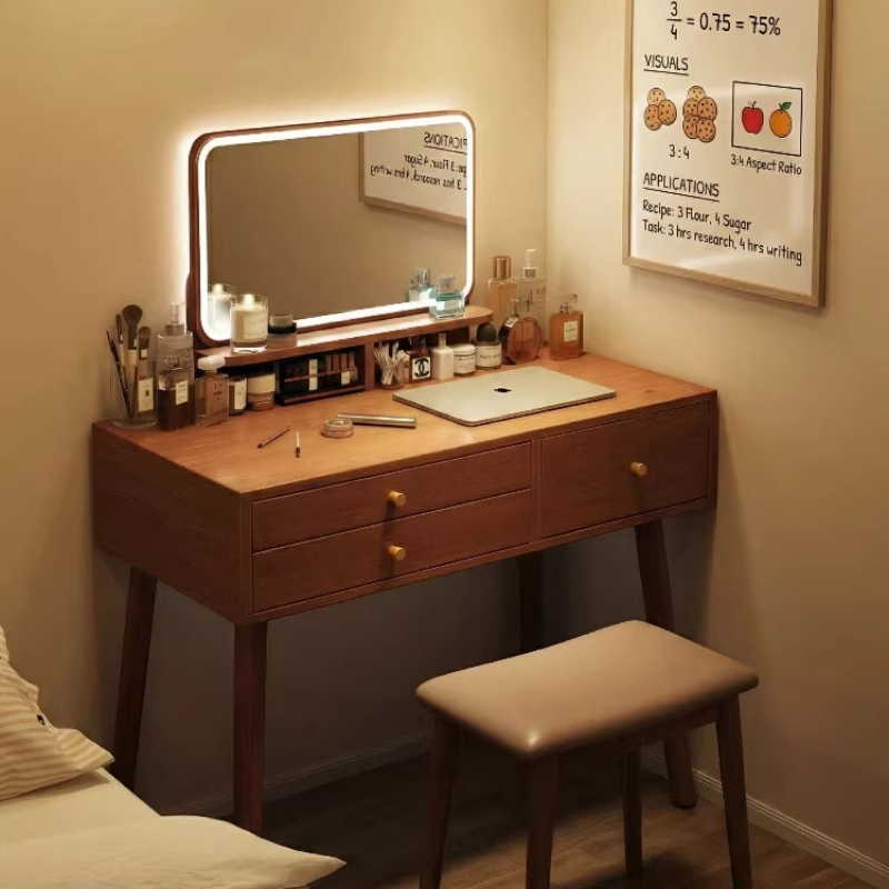 Beauty Without Makeup - Mid-Century Vintage Schminktisch, Kosmetik-Aufbewahrung für Schlafzimmer,