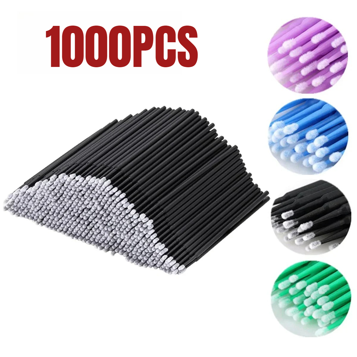 Beauty Of Makeup - 1000/500PCS Wimpern Reinigung Pinsel Hoch Bunte