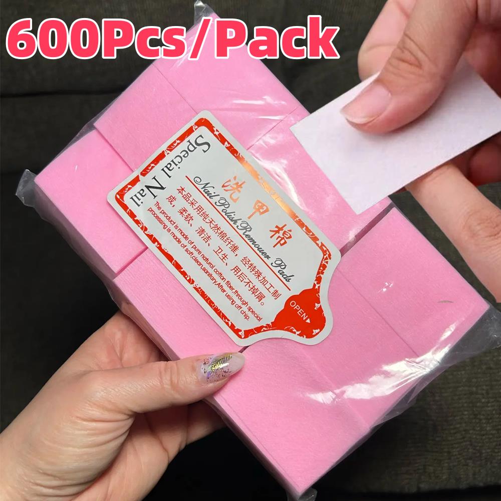 Beauty Of Makeup - 600 Stück/Packung Fusselfreie Wattepads Nagellackentferner-Tücher UV-Gel