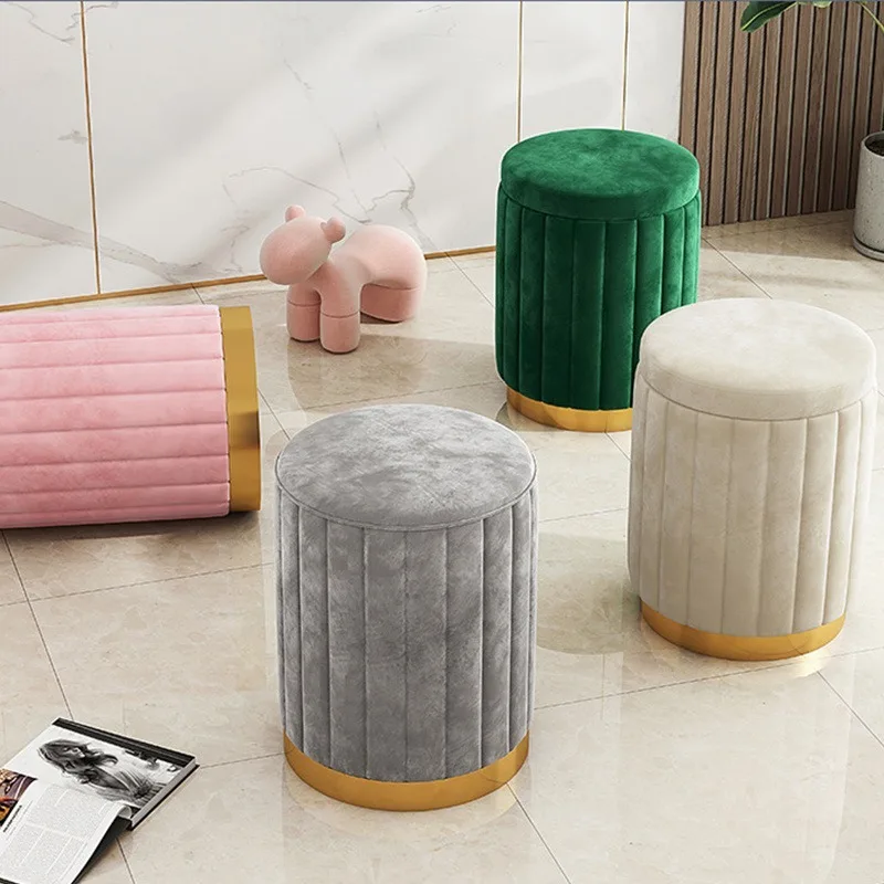Beauty Makeup Chair - Schönheits-Maniküre-Hocker aus massivem Holz, niedriger Hocker,