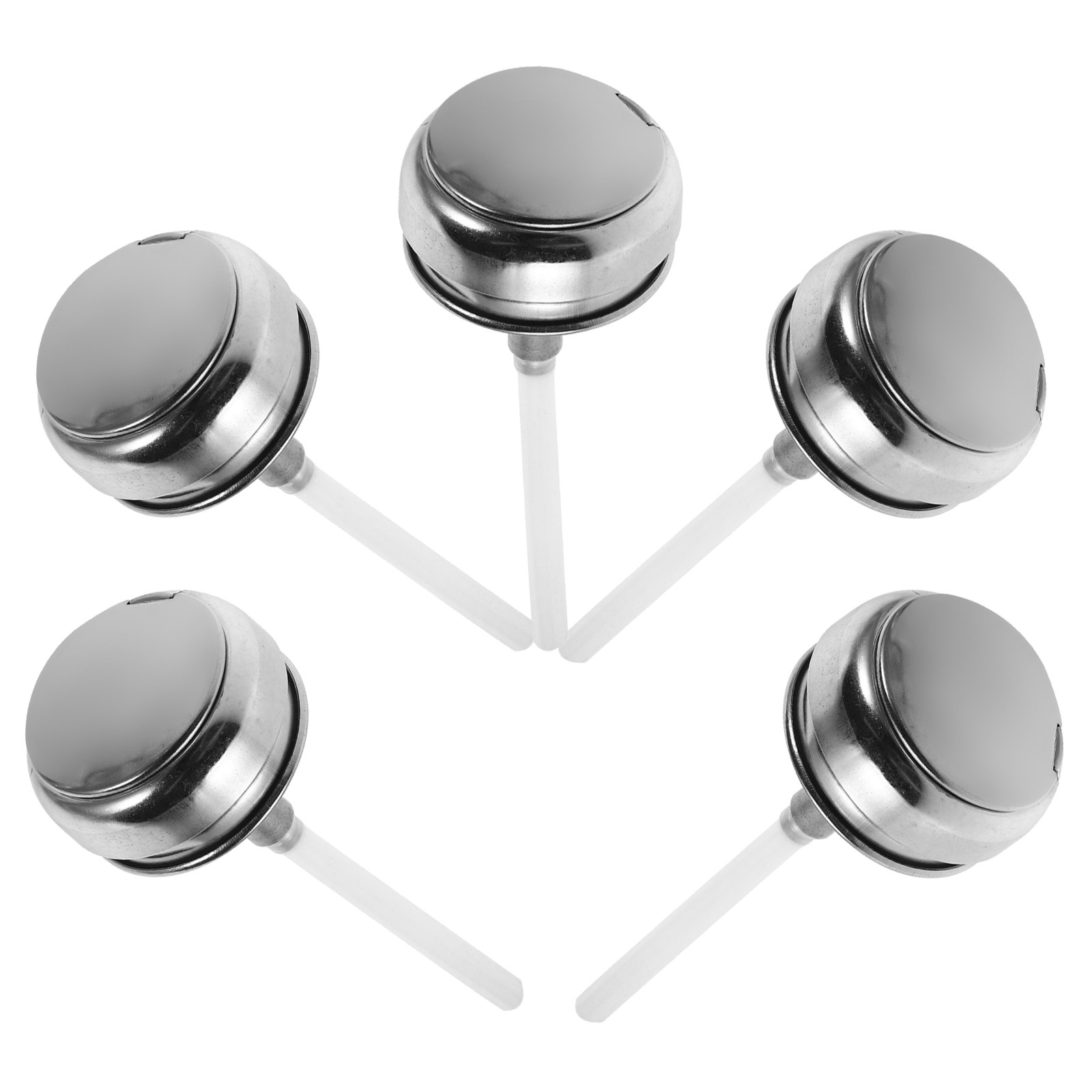 Beauty Of Makeup - 5 Stück Edelstahl-Aluminium-Druckpumpen-Flaschendeckel, Alkoholspender-Deckel, nachfüllbar, für