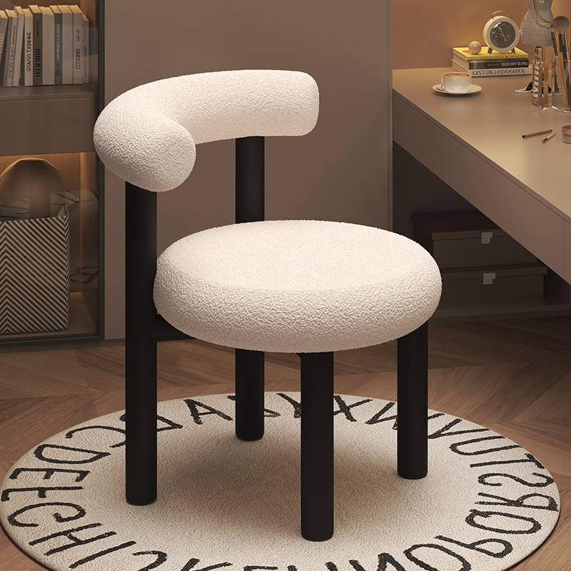Beauty Makeup Chair - Komfortabler Schminktischhocker für Mädchen mit Rückenlehne,