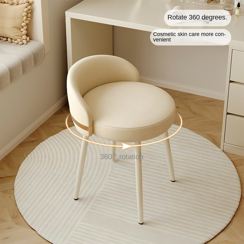 Beauty Makeup Chair - Modischer cremefarbener Racing-Make-up-Stuhl mit Rückenlehne –