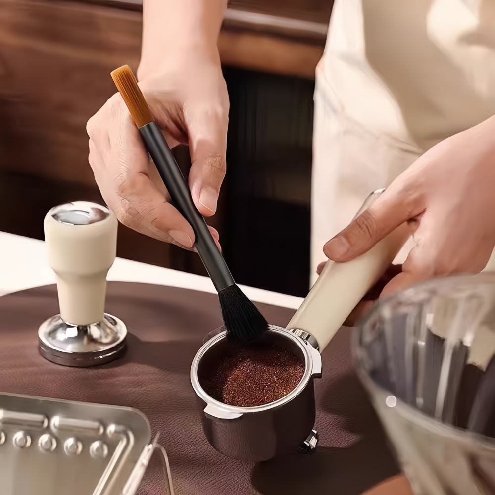 Blush Brush Kabuki - Kaffeemühle Aluminium Rohr Doppel-kopf Reinigung Pinsel