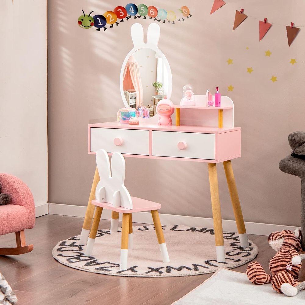 EY Kinder-Schminktisch, Hasen- – Beauty Makeup Chair Bewertung und Preis