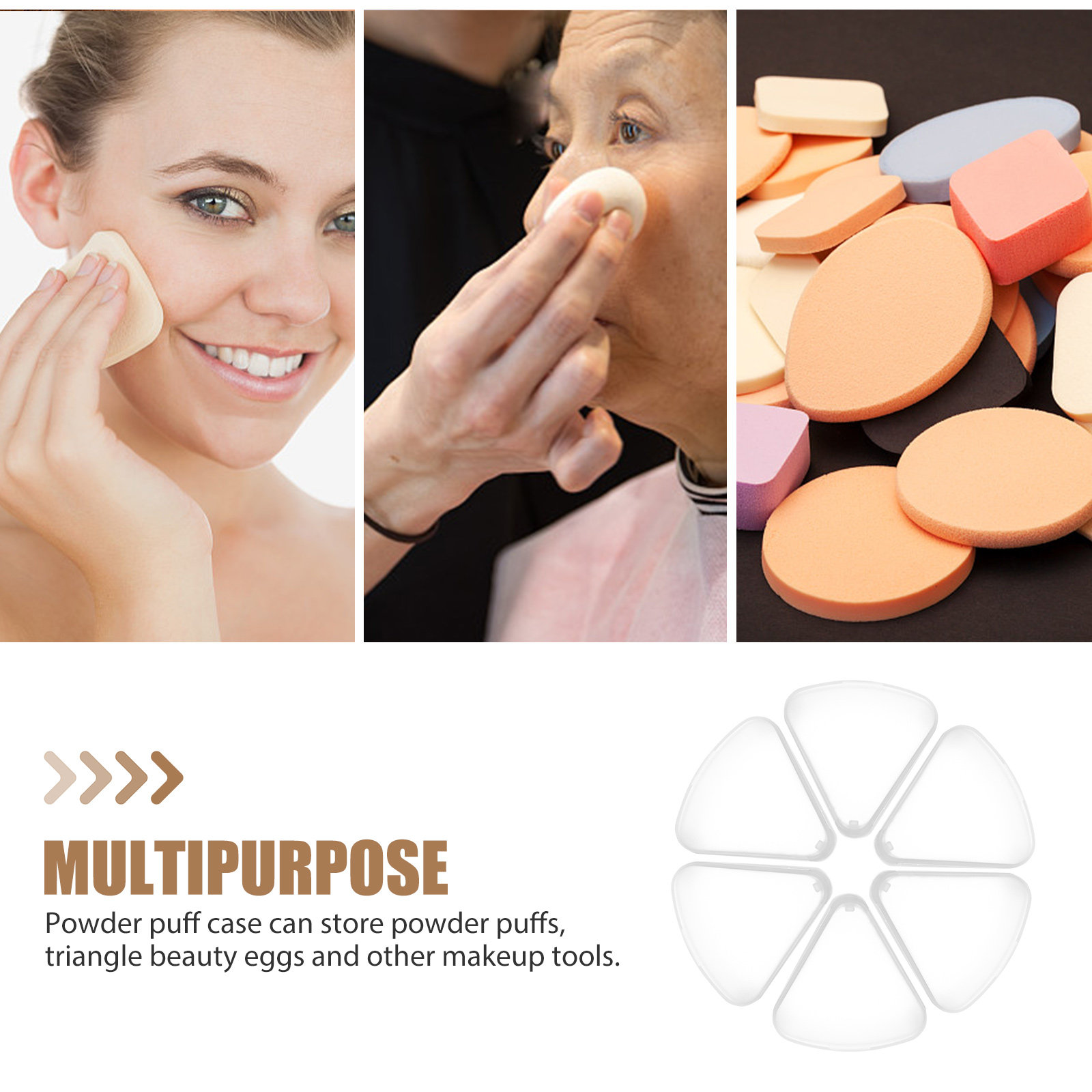 6-teiliges Dreieck-Puderquaste – Beauty For You Makeup Bewertung und Preis