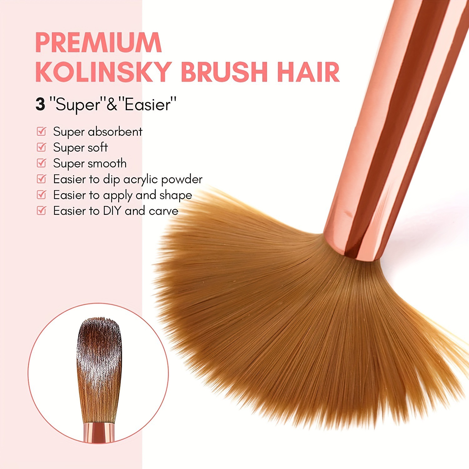 3-teiliges Kolinsky-Acryl-Nage – Blush Brush Kabuki Bewertung und Preis