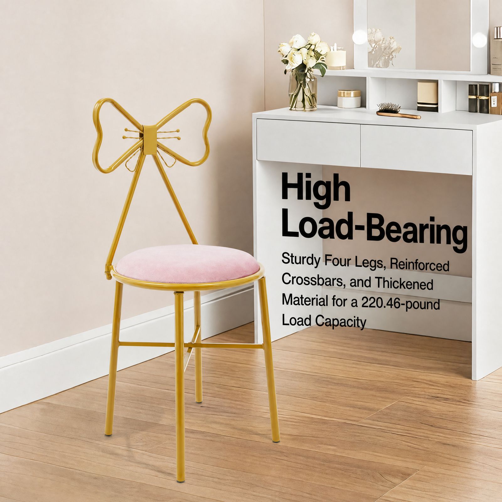 Rosa Schmetterling-Schminkstuh – Beauty Makeup Chair Bewertung und Preis